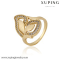 12835 China Wholesale Xuping Fashion Elegant 18K anillo de mujer de oro de la perla